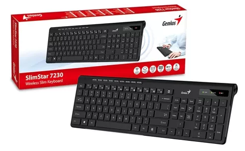  TECLADO INALAMBRICO GENIUS SLIMSTAR 7230 USB 2.4GHZ COLOR NEGRO 