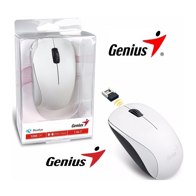091163259787 MOUSE OPTICO INALAMBRICO GENIUS NX-7000 USB 2.4GHZ 3 BOTONES 1200 DPI BLANCO
