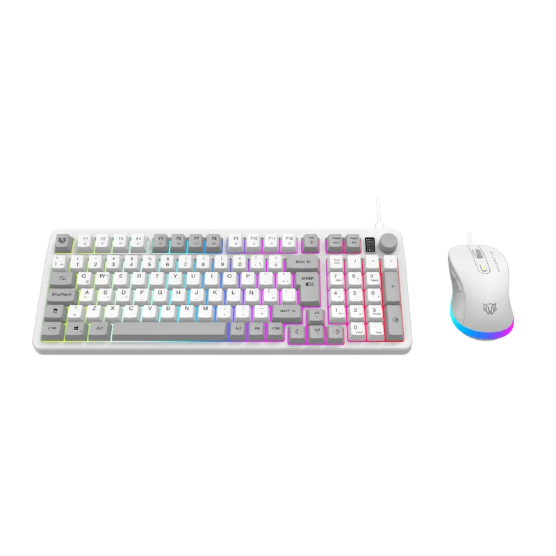 7506215940450 COMBO GAMER ALAMBRICO KG515 BLANCO ESPAÑOL ANTI-GHOSTING DPI 1200, 1800, 2400, 3600, 4800, 7200