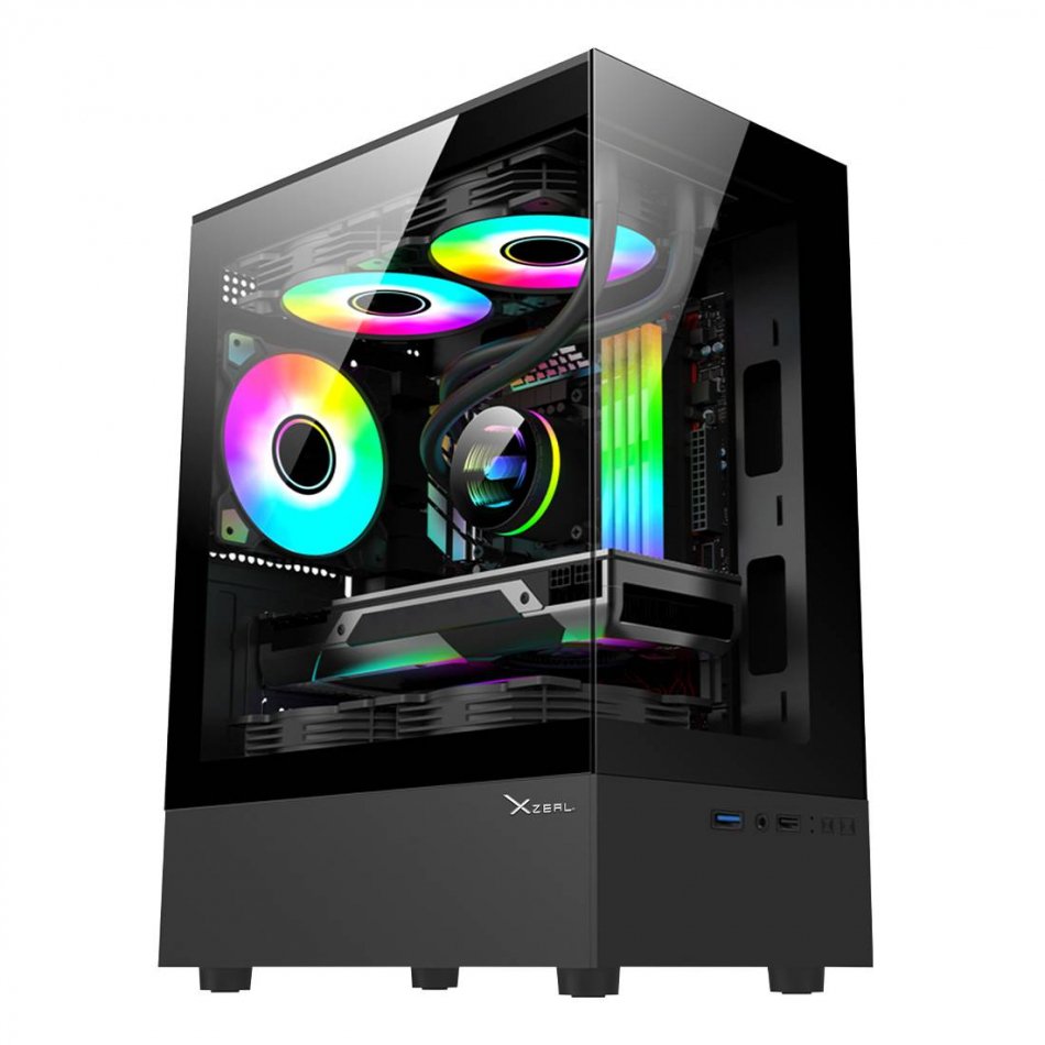 7503053078185 GABINETE XZEAL X-ZYNERGY SOPORTA M-ATXITX 1XUSB 1.0 1XUSB 3.0 3XVENT RGB NEGRO 