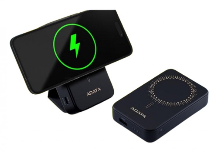 842243033229 POWER BANK ADATA R100 10000 MAH CARGADOR INALAMBRICO CARGA USB-C SOPORTA 3 DISPOSITIVOS NEGRO