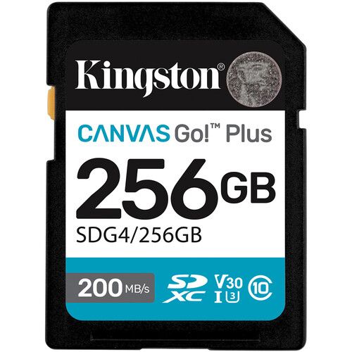 740617347739 MEMORIA SDXC KINGSTON CANVAS GO PLUS 256GB VELOCIDAD 200 MBS CLASE 10 
