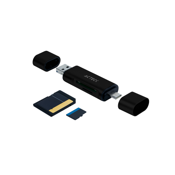 7506215934824 Lector De Memorias Acteck, Microsd, Sd, Usb-a, Usb-c, Negro