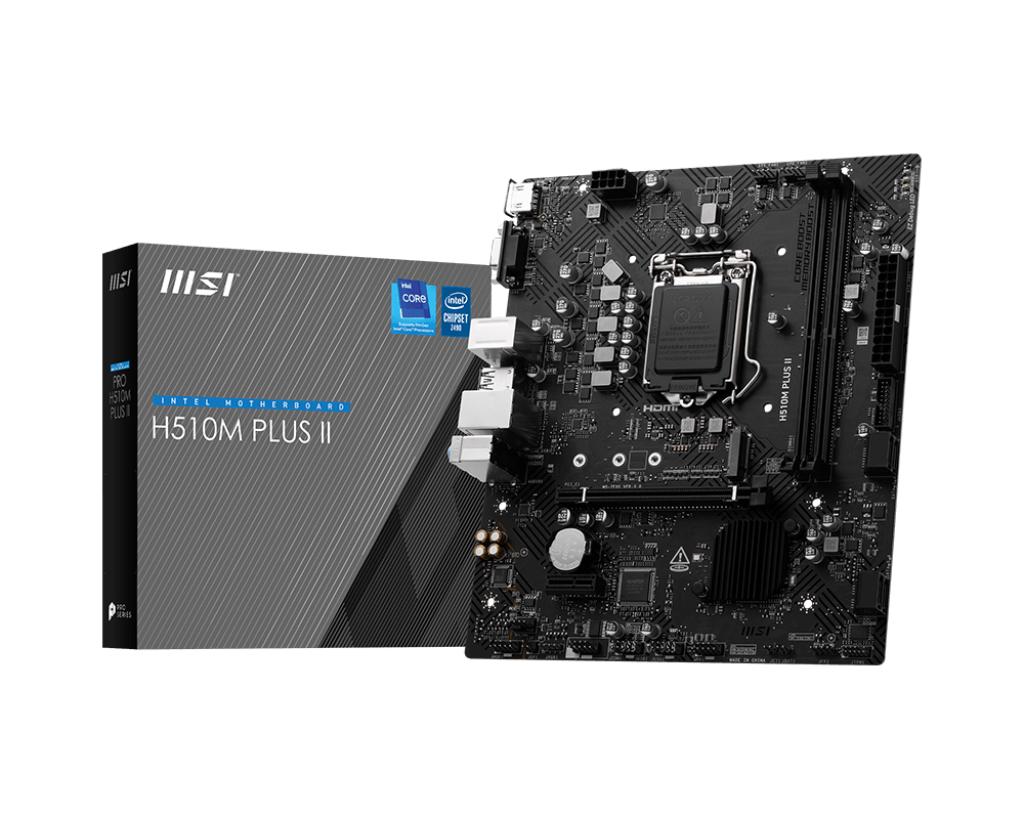 824142437315 TARJETA MADRE MSI H510M PLUS II MICRO-ATX LGA 1200 INTEL H510 64GB DDR4 HDMI