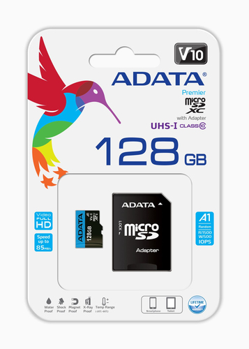 842243014204 MEMORIA MICRO SDXC ADATA PREMIER V10 128GB UHS-1 CLASS 10 ADAPTADOR SD