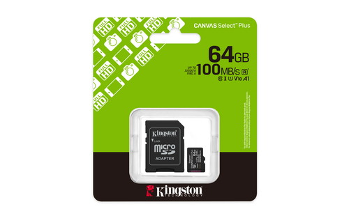 740617348408 MEMORIA MICRO SDCS3 KINGSTON 64GB CANVAS SEL PLUS G3 100MBS 