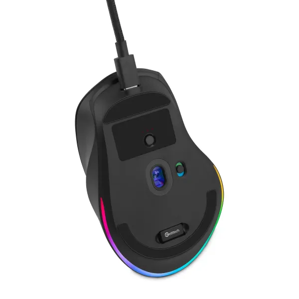7500619012492 MOUSE GETTTECH INALAMBRICO ERGONOMICO AJUSTABLE 6400 DPI BLACK