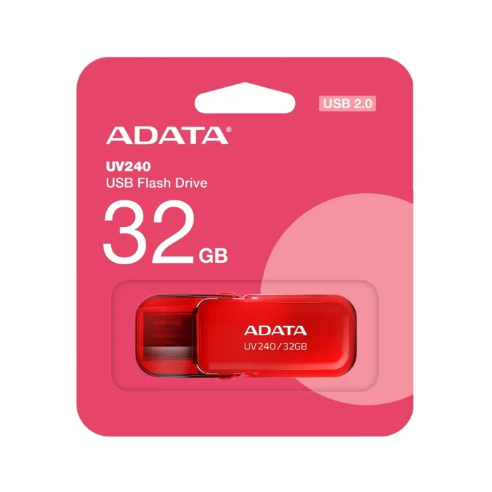 842243015454 MEMORIA USB ADATA UV240 32GB 2.0 COLOR ROJA