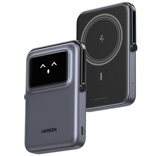 6941876243273 POWER BANK UGREEN UNO INALAMBRICO 10000 MAH 7.5W20W PANTALLA INTELIGENTE  NEGRO 