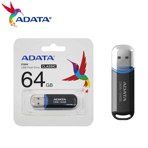 842243021394 MEMORIA USB ADATA C906 64GB USB TIPO A 2.0 COLOR NEGRO 