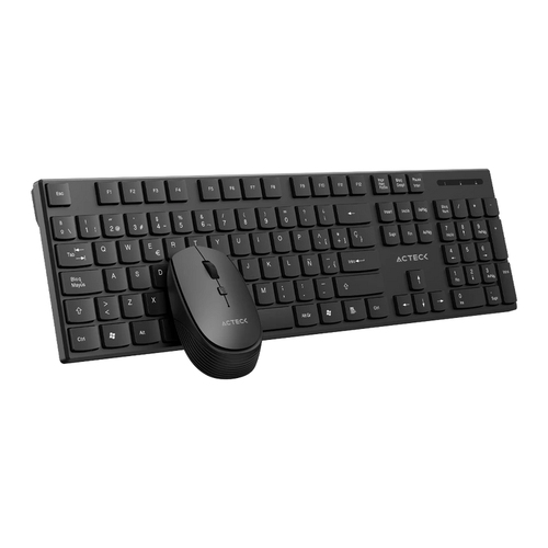 7506215943499 KID DE TECLADO Y MOUSE ACTECK INALAMBRICO CREATOR VANTAGE PRIME MK555  2.4GHZ 1600 DPI ESPAÑOL NEGRO 