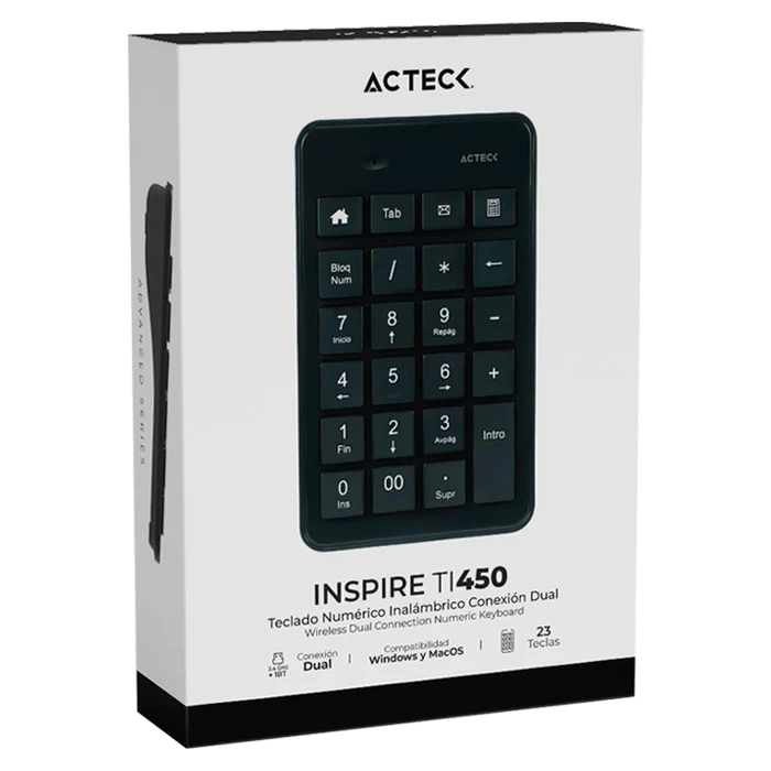 7506215934176 Teclado Numerico Acteck Inspire Ti450 Inalambrico
