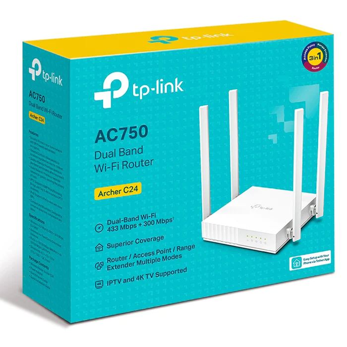 840030700453 Ruteador Inalambrico Tp-link Archer C24 5 Puertos Rj45 10,100 Mbit/s