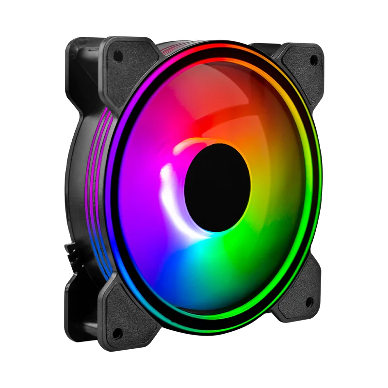 VENTILADOR DE AIRE EOLOX BLAZE EX50 COLOR NEGRO ILUMINACION AZUL, VERDE, ROJO